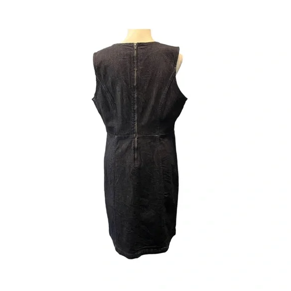 J.Crew Denim Dark Wash Sleeveless Sheath Dress – Size 16 - Picture 5 of 9